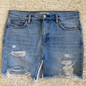 Short denim Free People distressed skirt